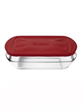 Anchor Hocking Oven Basics Baking Dish with red lid